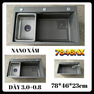 Chậu rửa chén 7846 nano xám