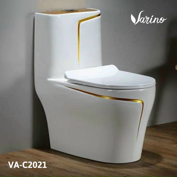 Bồn cầu viền vàng Varino VA-C2021